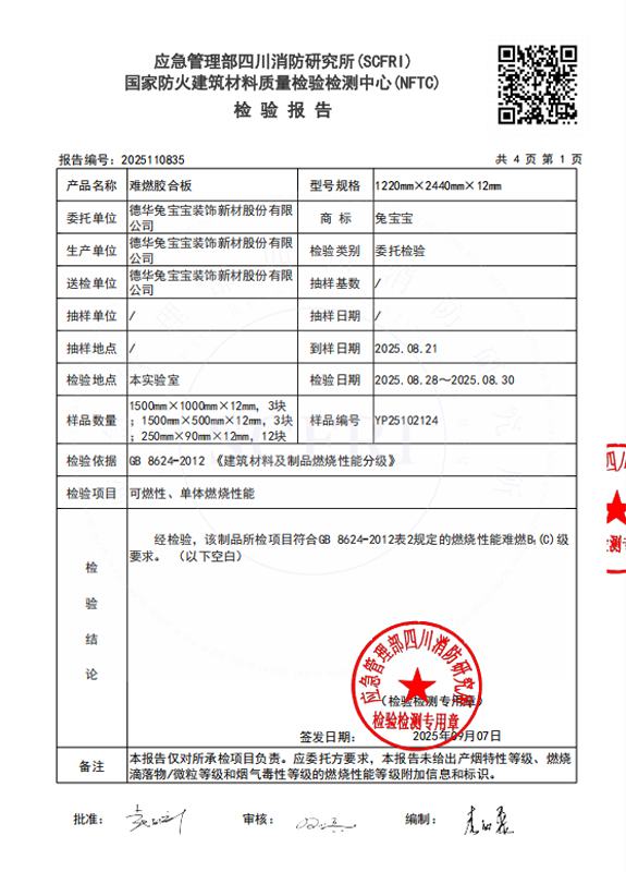 燃烧性能检测报告